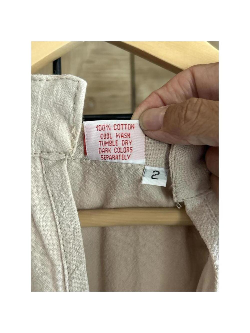 B'Gauze Womens Size 2 (L/XL) Cotton Gauze Tan/Beige V-Neck Maxi Dress Kaftan NWT - Picture 5 of 5